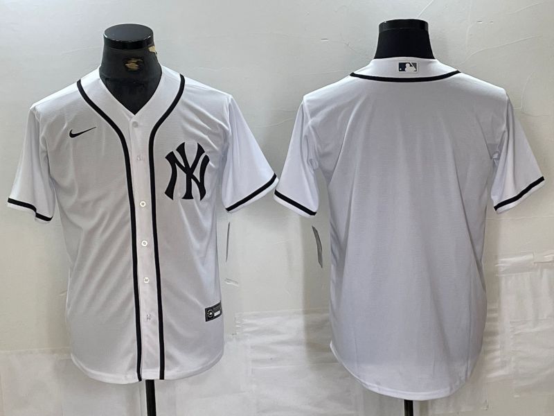 Men New York Yankees Blank White Third generation joint name Nike 2024 MLB Jersey style 1